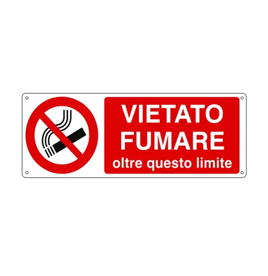 etichette adesive 'vietato fumare oltre questo limite'