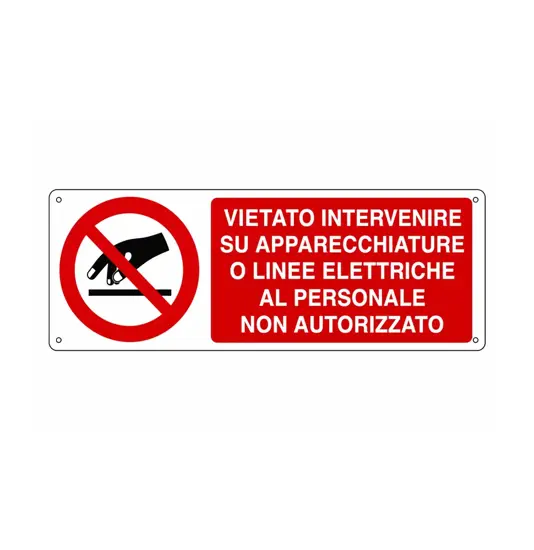 etichette adesive  vietato intervenire su apparecchiature o linee elettriche al personale non autorizzato