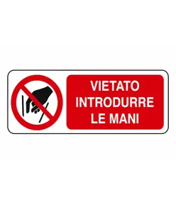 etichette adesive  vietato introdurre le mani