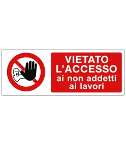 etichette adesive  vietato l'accesso ai non addetti ai lavori