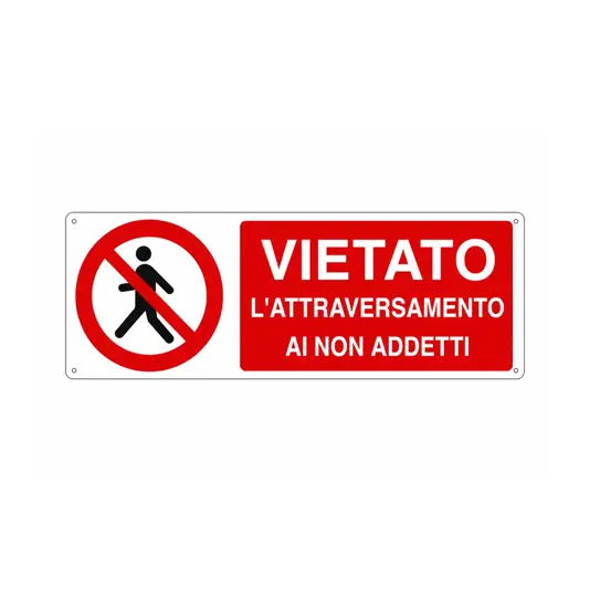 etichette adesive  vietato l'attraversamento ai non addetti
