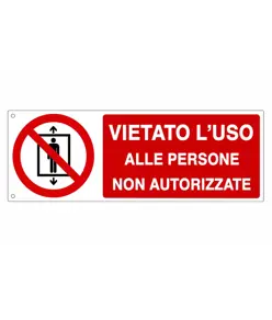 etichette adesive 'vietato l'uso alle persone non autorizzate'