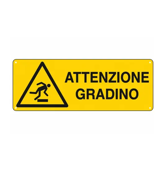 etichette autoadesive  Attenzione gradino