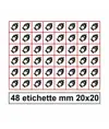 Etichette autoadesive  'comburente'. Dim. Varie
