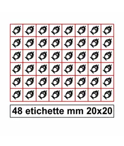 Etichette autoadesive  'comburente'. Dim. Varie