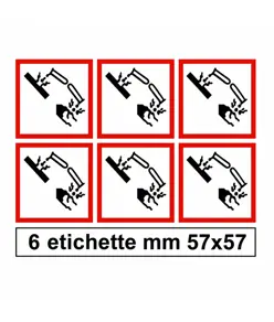 Etichette autoadesive  'corrosivo'