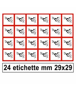 Etichette autoadesive 'materiali esplosivi'
