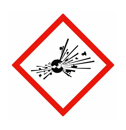 etichette autoadesive 'materiali esplosivi'