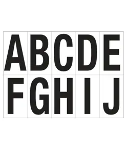 Etichette con numeri e lettere