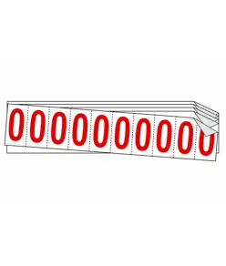 fogli adesivi da 10 etichette 34x60mm  con numeri e lettere