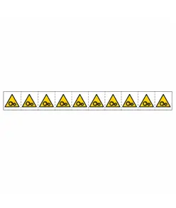 fogli da 10 etichette adesive 'pericolo organi in moto' 30x30 mm