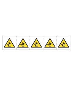 fogli da 5 etichette autoadesive 'Pericolo inciampo'
