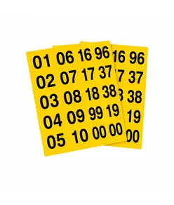 fogli di adesivi con numeri consecutivi da 001 a 500