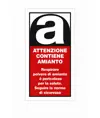 fogli di etichette adesive  attenzione amianto