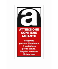 fogli di etichette adesive  attenzione amianto
