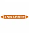 Foglio da 5 etichette autoadesive con frecce/simbolo/scritta Acido Cloridrico