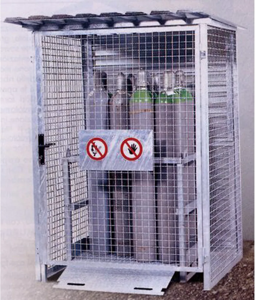 Gabbia per stoccaggio di 12/24 bombole, mm. 1550 x 1200 x h 2250