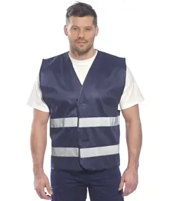 Gilet con bande rifrangenti in poliestere