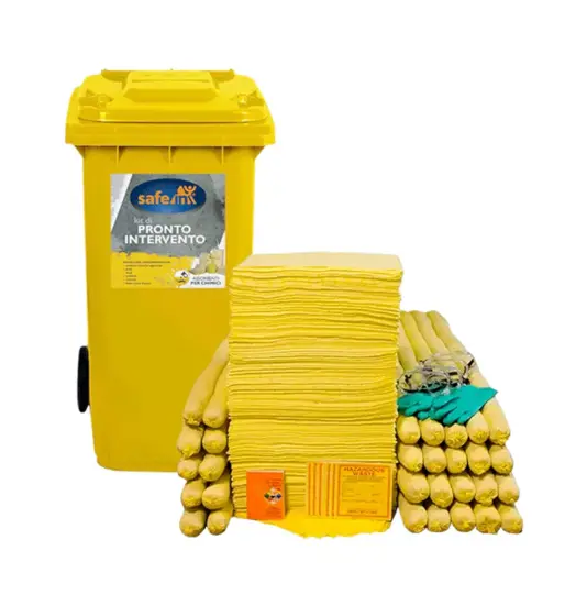 Kit assorbente in bidone carrellato  serie Chemical