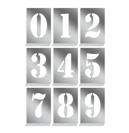 Kit stencil in alluminio con numeri dal 0 al 9