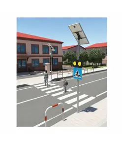 Lampeggianti strisce pedonali  con targhe e pannelli fotovoltaici