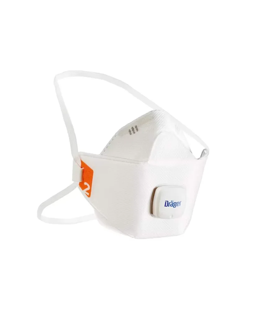 10 maschere antipolvere con valvola Drager X-plore 1900, FFP1 - fascette elastiche antistrappo