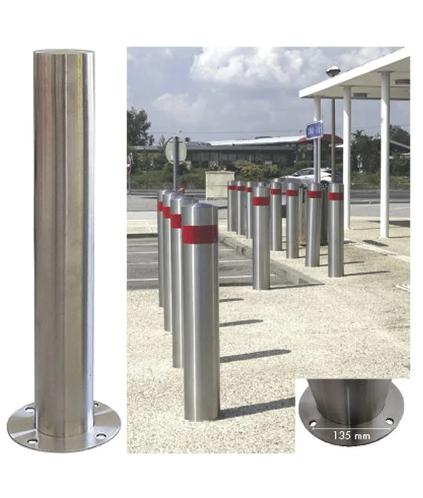 Paletto dissuasore in acciaio inox, inox 316 - altezza 80 cm - senza spigoli