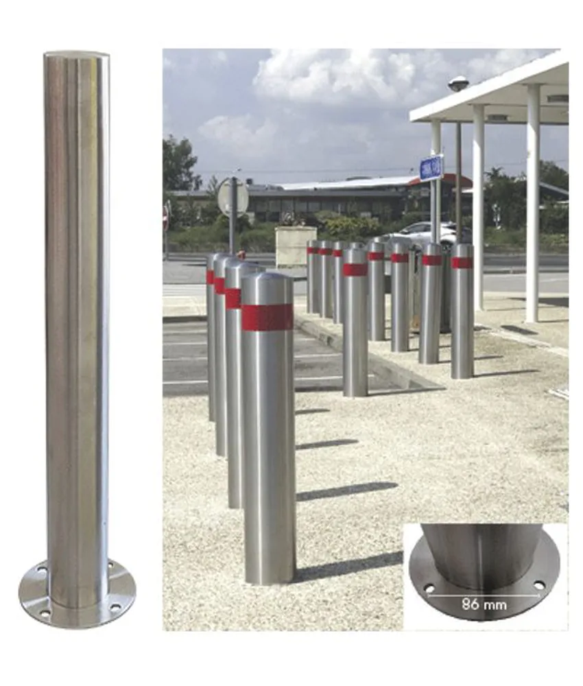Paletto dissuasore in acciaio inox, inox 316 - altezza 80 cm - senza spigoli
