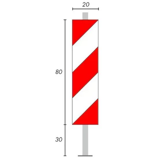 Pannello di delimitazione per cantieri temporanei. Dim: 20x80cm