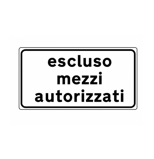 Pannello integrativo  escluso mezzi autorizzati