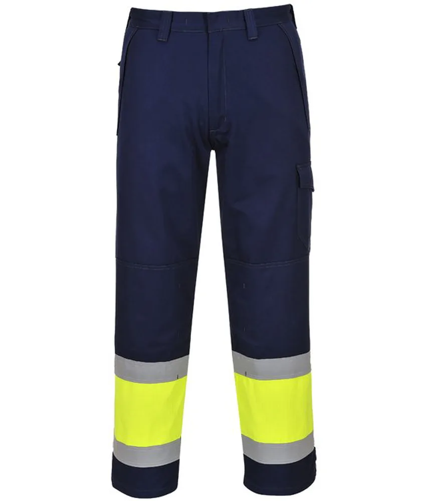 Pantaloni ignifughi da saldatore Portwest MV26, alta visibilità - antistatici - protezione arco elettrico