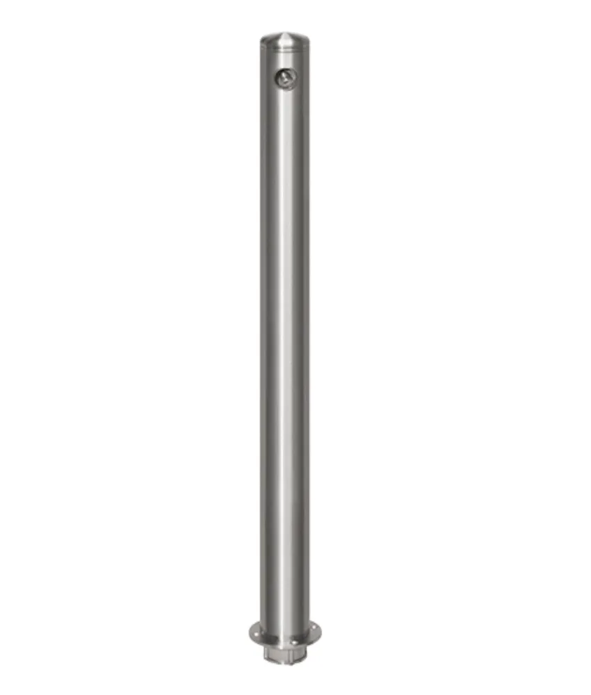 Paracarro estraibile, altezza fuori terra 900 mm - Ø piastra della base 100 mm