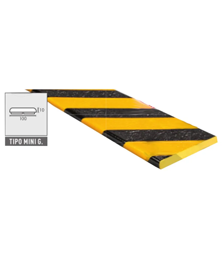 Paracolpi tipo MINI GIANT piatto, su angoli o superfici piane - per interni ed esterni - larghezza 100 x 10 mm