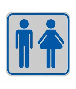 Pellicola adesiva d'indicazione 'wc uomo/donna'