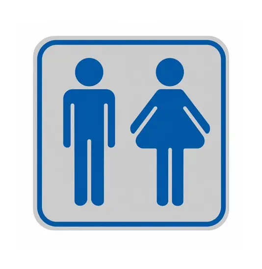 Pellicola adesiva d'indicazione 'wc uomo/donna'