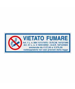 Pellicola adesiva per interni 'vietato fumare' con articoli