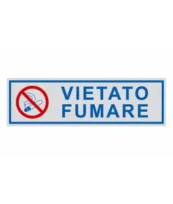 Pellicola adesiva per interni 'vietato fumare' con simbolo divieto