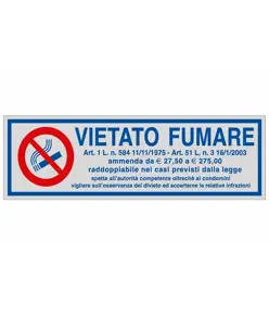 Pellicola adesiva per interni 'vietato fumare per condominio' con articoli