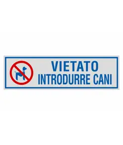 Pellicola adesiva per interni 'vietato introdurre cani' con simbolo divieto