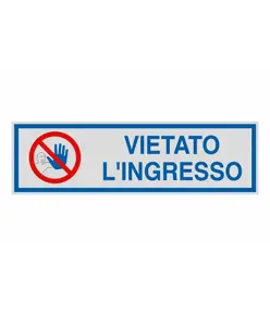 Pellicola adesiva per interni 'vietato l'ingresso' con simbolo divieto