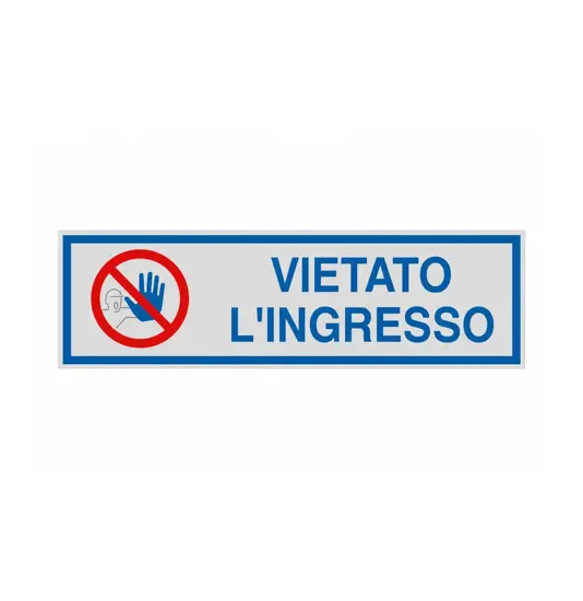 Pellicola adesiva per interni 'vietato l'ingresso' con simbolo divieto