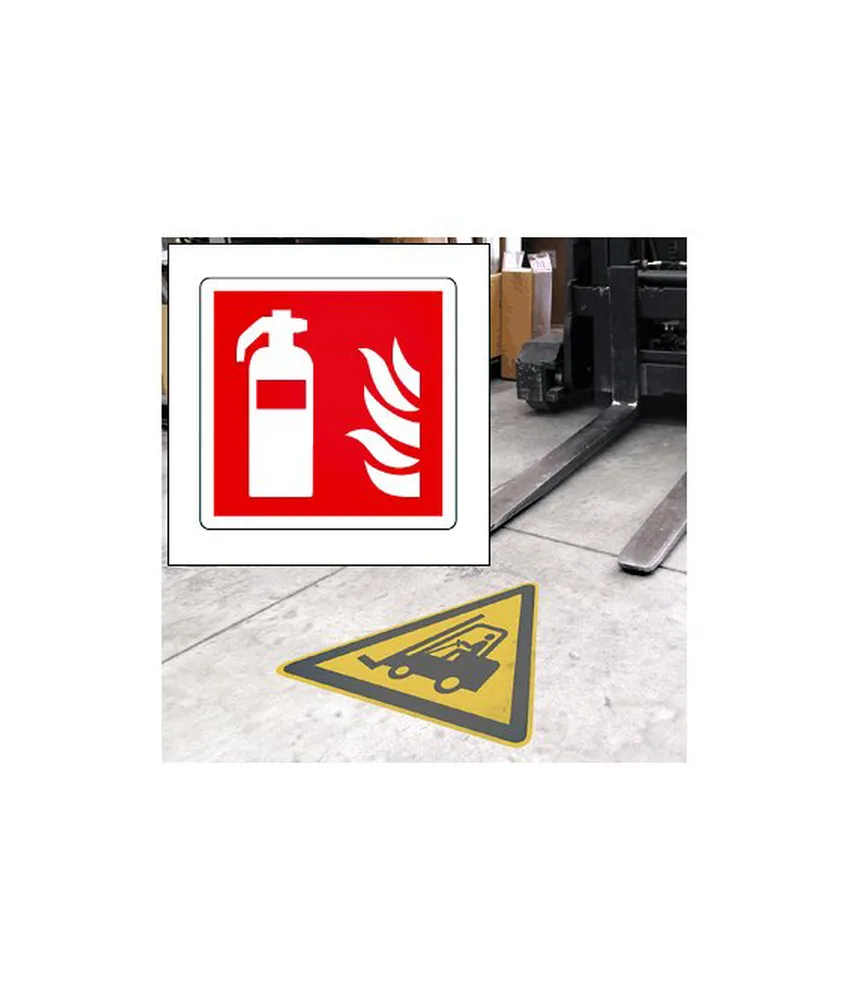 Pittogramma da pavimento autoadesivo "Estintore, in PVC