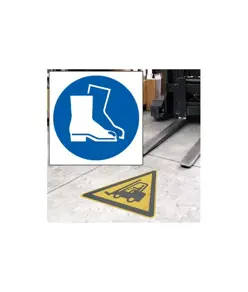 Pittogramma da pavimento autoadesivo  Obbligo uso scarpe di sicurezza