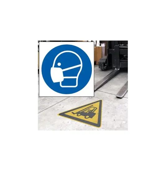 Pittogramma da pavimento autoadesivo  Obbligo utilizzo mascherina