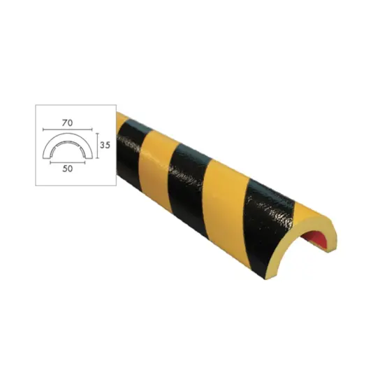 Profilo paracolpi in gomma giallo nero
