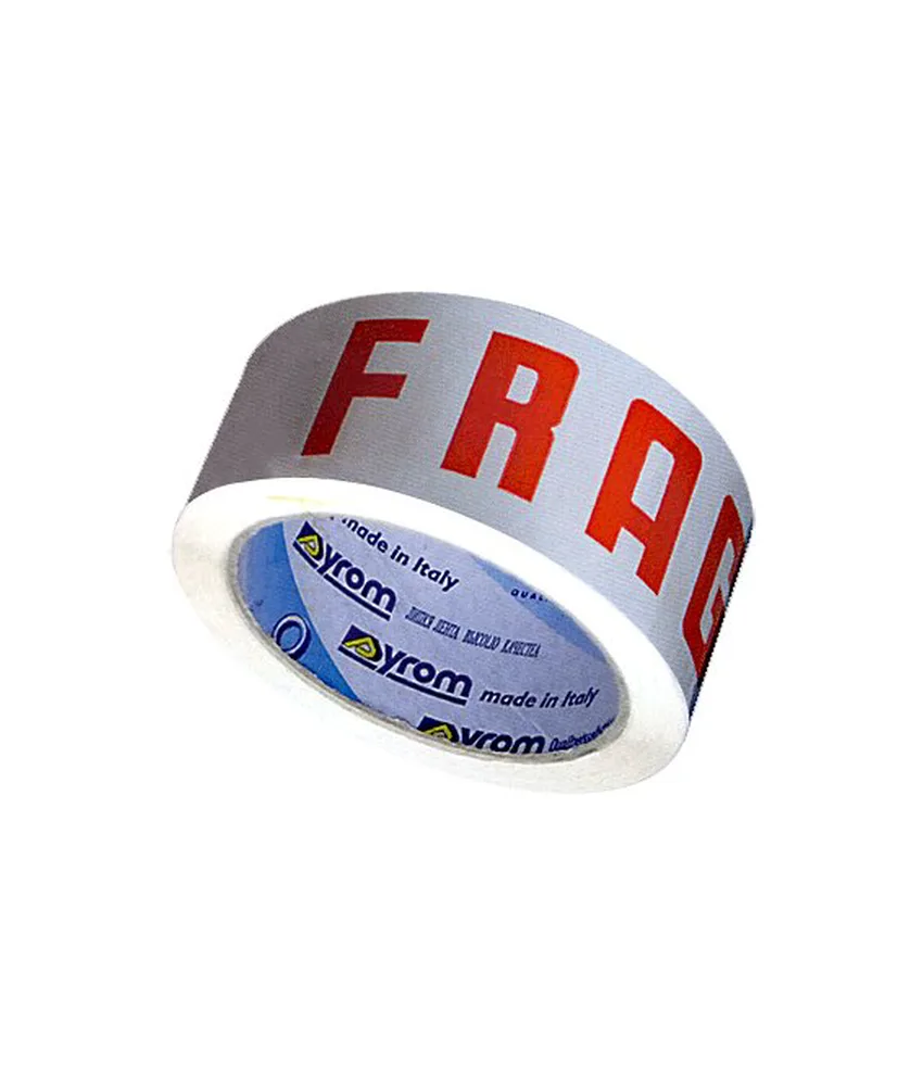 36 rotoli di nastro da imballo in polipropilene bianco/rosso h 5 X mt. 66, spessore 45 micron