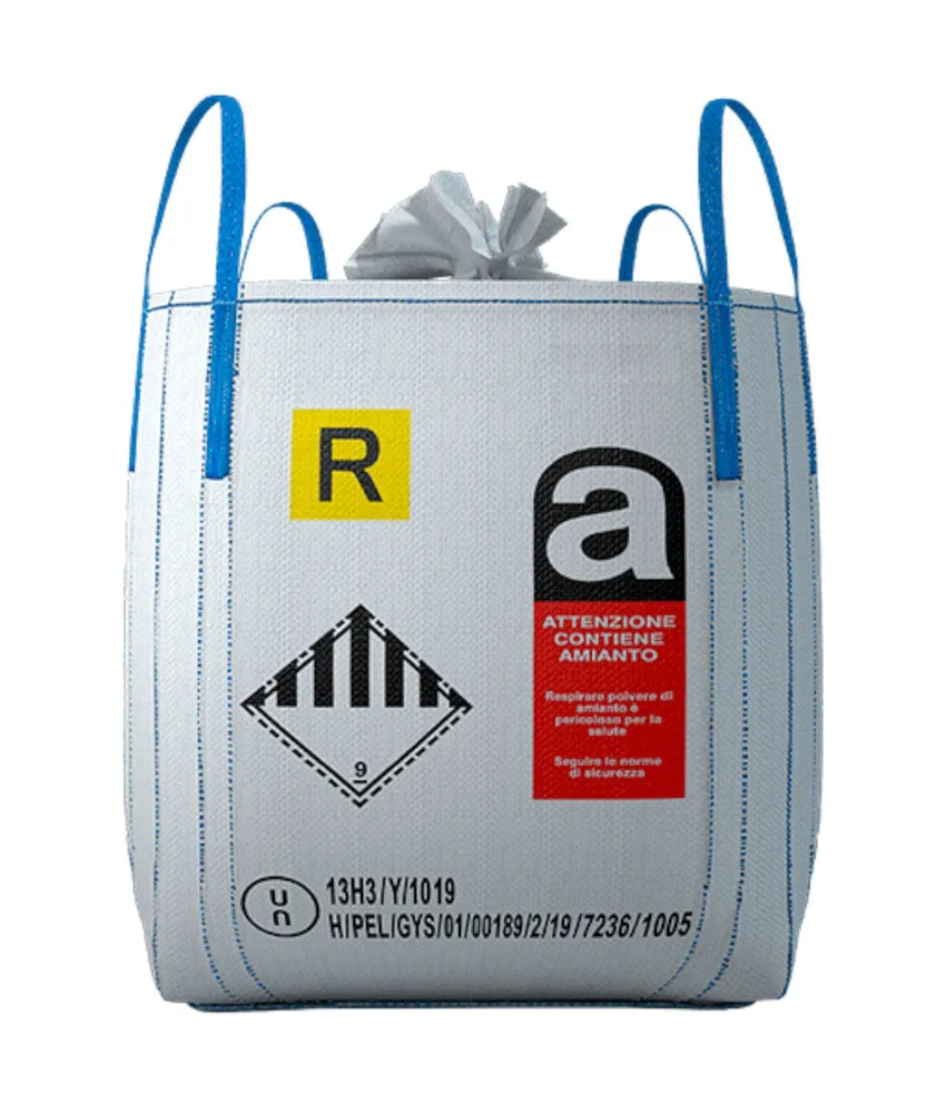 Sacco Big Bag per amianto, omologato UN - dimensioni: 90x90xh120 mm