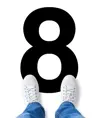 Segnaletica adesiva da pavimento con lettere e numeri