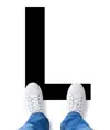Segnaletica adesiva da pavimento con lettere e numeri