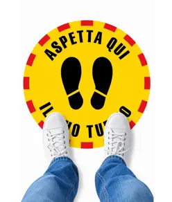 Segnaletica adesiva da pavimento con simboli standard